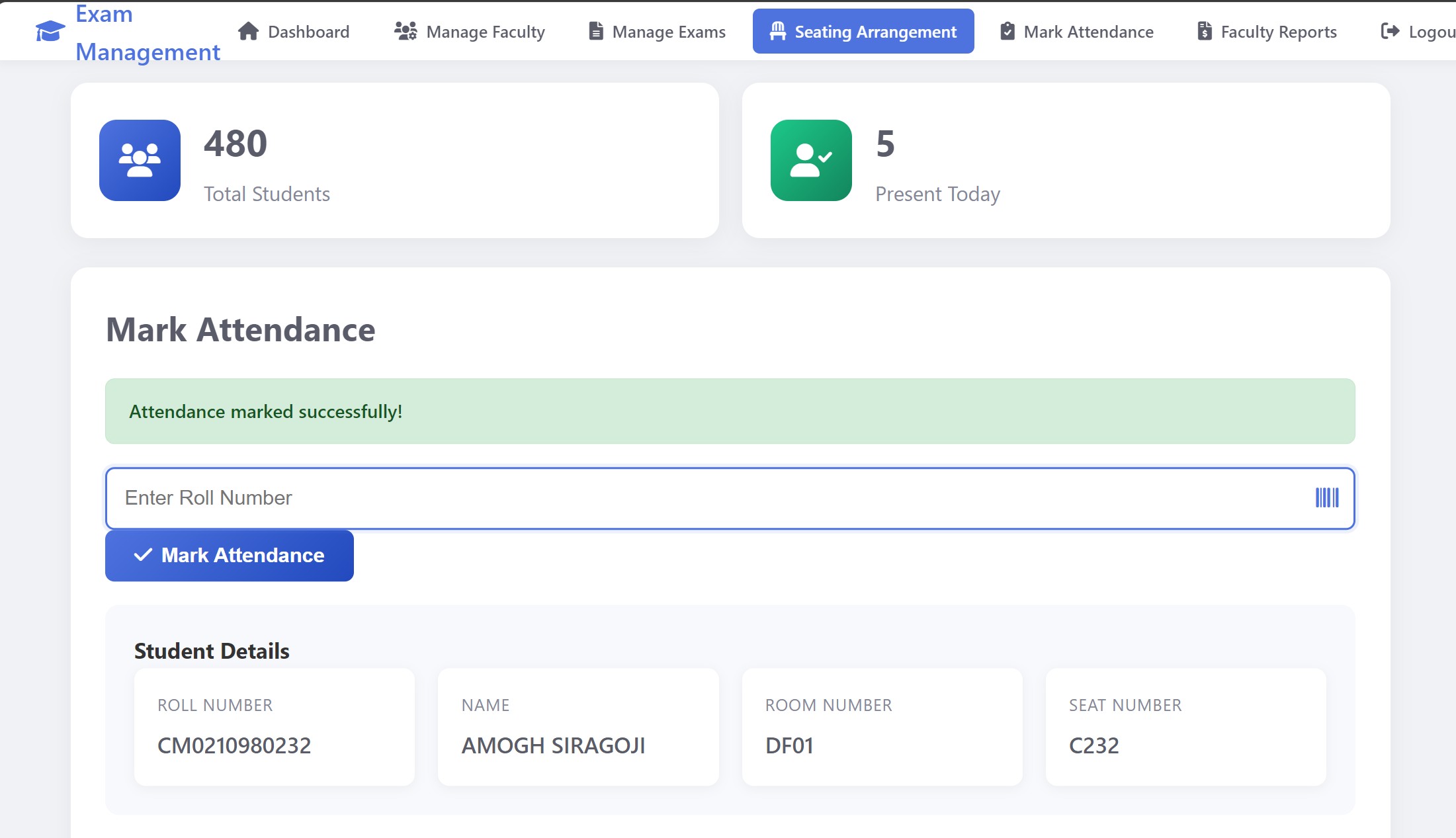 Clashless Time-Table & Seating Arrangement
